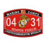 USMC MOS 0431 Logistics Embarkation Specialist Patch