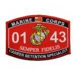 USMC MOS 0143 Career Retention Specialist Patch