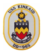 USS Kinkaid DD-965 Ship Patch