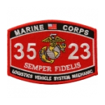 USMC MOS 3523 Logistics Vehicle System Mechanic Patch