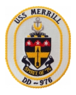 USS Merrill DD-976 Ship Patch