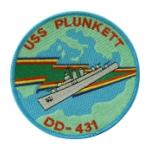 USS Plunkett DD-431 Ship Patch