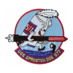 USS Sproston DDE-577 Ship Patch