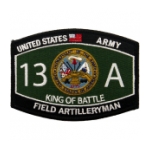 Field Artilleryman Army MOS 13 A Patch