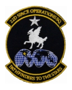 Air Force 22nd Space Operations Squadron Patch ( With Hook Fastener )