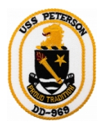 USS Peterson DD-969 Ship Patch