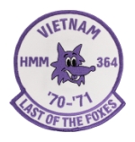 Marine Squadron HMM-364 Last Of The Foxes 70'-71' Patch