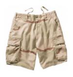 Vintage BDU 6 Pocket Combat Shorts (Tri-Color Desert Camo)