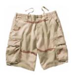 Vintage BDU 6 Pocket Combat Shorts (Tri-Color Desert Camo)