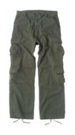 Vintage Style 8 Pocket BDU Pants Washed (Olive Drab)