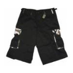 Ultra Force Rigid BDU 6 Pocket Combat Shorts (Black with City Camo Accents)