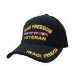 Operation Iraqi Freedom Veteran Cap with Ribbons (Black)