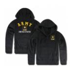 Army Full Zip Printed Fleece Hoodie (Black)