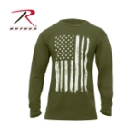 Rothco Distressed Flag Long Sleeve T-Shirt (Olive Drab Green-White)