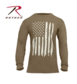 Rothco Distressed Flag Long Sleeve T-Shirt (Coyote Brown)