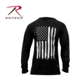 Rothco Distressed Flag Long Sleeve T-Shirt (Black-White)