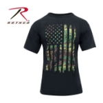 Rothco Distressed Flag Athletic Fit Short Sleeve T-Shirt (Black-Camo)