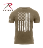 Rothco Distressed Flag Athletic Fit Short Sleeve T-Shirt (Coyote Brown-White)