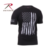 Rothco Distressed Flag Athletic Fit Short Sleeve T-Shirt (Black-White)