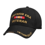 Vietnam Era Veteran Cap With Ribbon (Black)