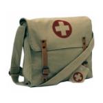 Khaki Vintage Medic Bag with Medic Cross Symbol