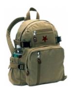 Khaki Vintage Star Back Pack