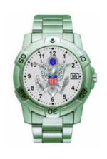 RAM Sports Chrome Watch with Date Display (Army Emblem)