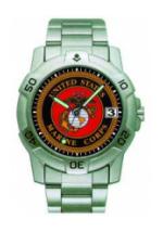 RAM Sports Chrome Watch with Date Display (Marines)