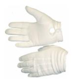 White Cotton Parade Gloves with Snap