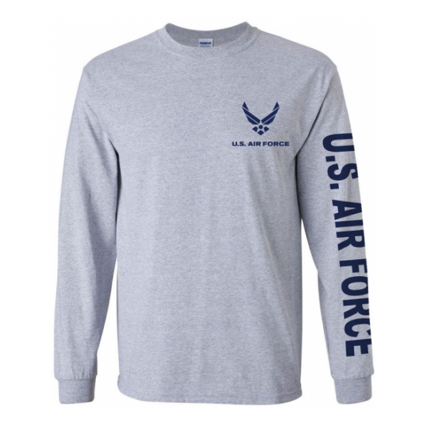 US Air Force Long Sleeve Tee Shirt (Sport Grey)