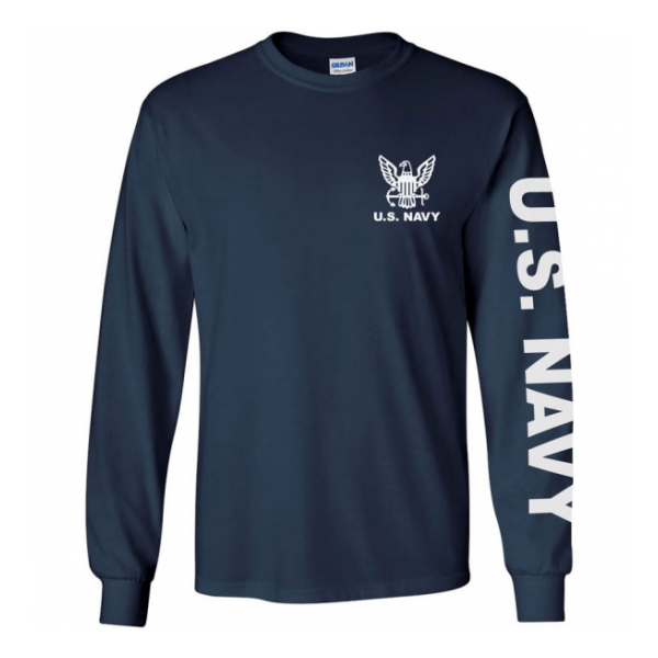 US Navy Long Sleeve Tee Shirt (Navy Blue)