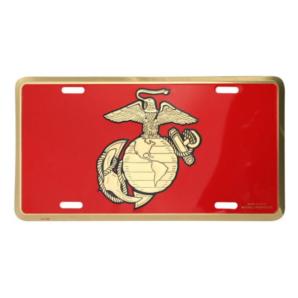 Marine Globe & Anchor License Plate