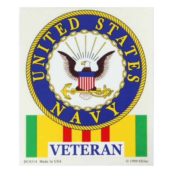 Vietnam Veteran U.S. Navy Outside Window Decal