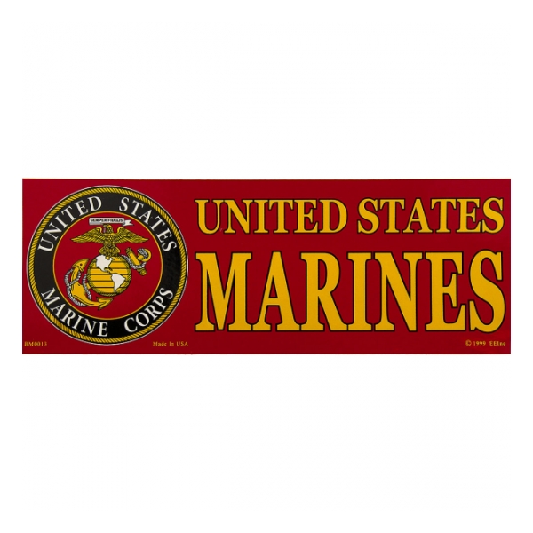 Marine Corps Bumper Sticker with Crest