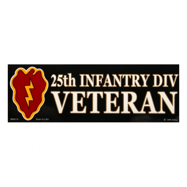 25rd Infantry Division Proudly Served Bumper Sticker