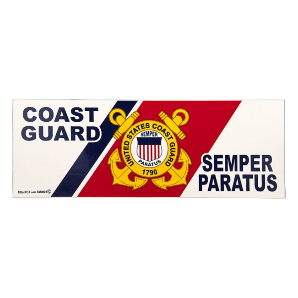 Coast Guard Semper Paratus Outside Bumper Sticker