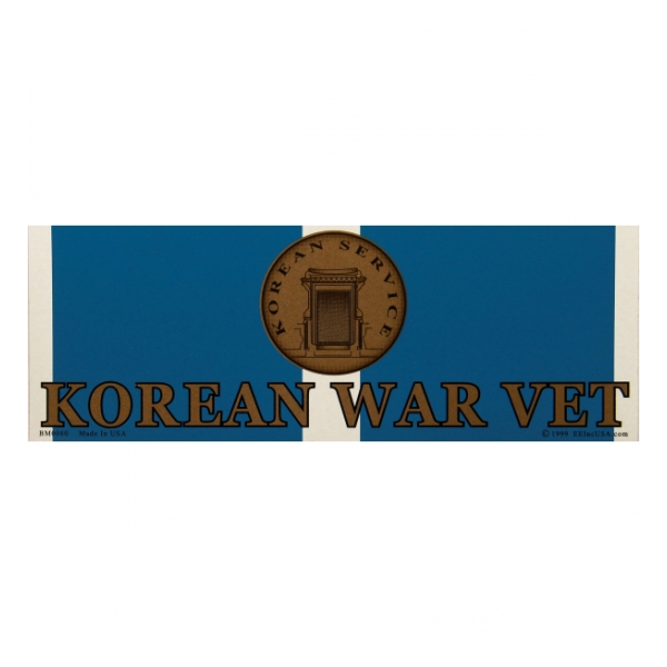 Korean War Veteran Ribbon and Medal Bumper Sticker