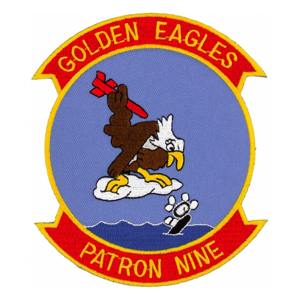 VP-9 PATRON GOLDEN EAGLES PATCH US NAVY VET PIN UP P-3 VIETNAM MCAS Kaneohe Bay 