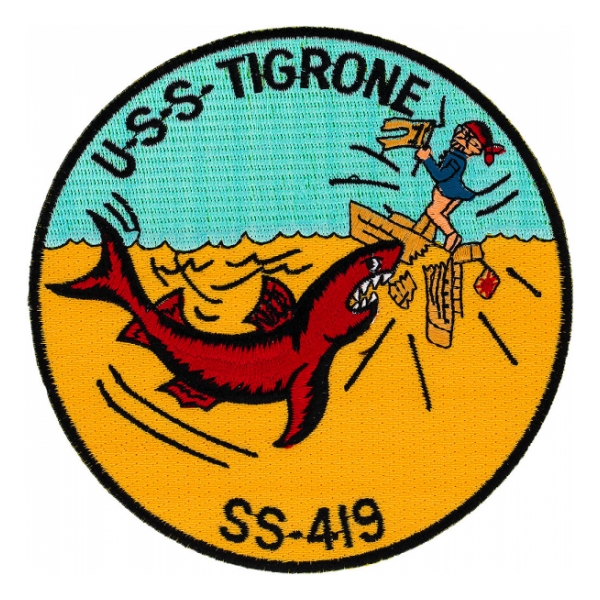 USS Tigrone SS419B WWII Submarine Patch Flying Tigers Surplus