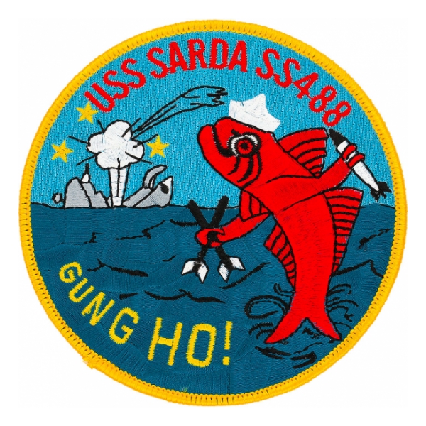 USS Sarda SS-488 Red Fish Submarine Patch