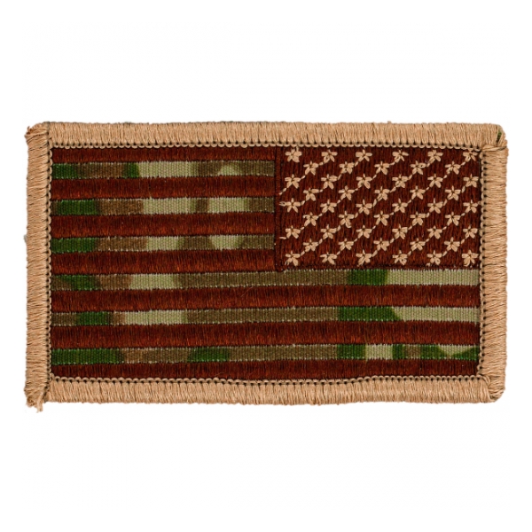 American Flag Patch Multicam w/ Velcro (Reversed) 