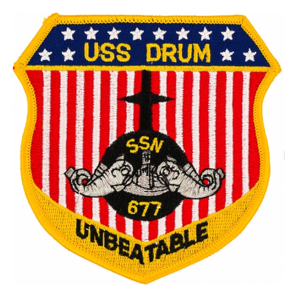 USS Drum Unbeatable SSN-677 Patch