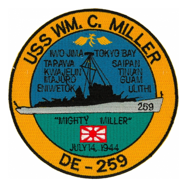 USS WM. C. Miller DE-259 Ship Patch