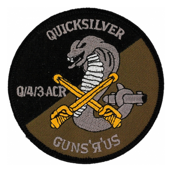 Quicksilver 4/3 Air Cavalry Regiment Guns-R-Us Patch (OD)