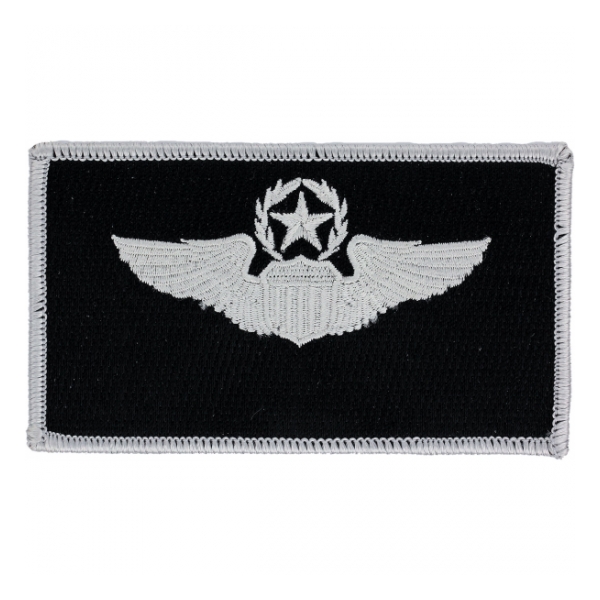 Air Force Master Pilot Wing Patch (Silver On Black)