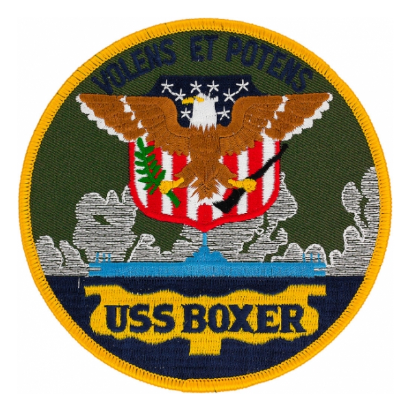 USS Boxer LPH-4 Ship Patch (Volens Et Potens)