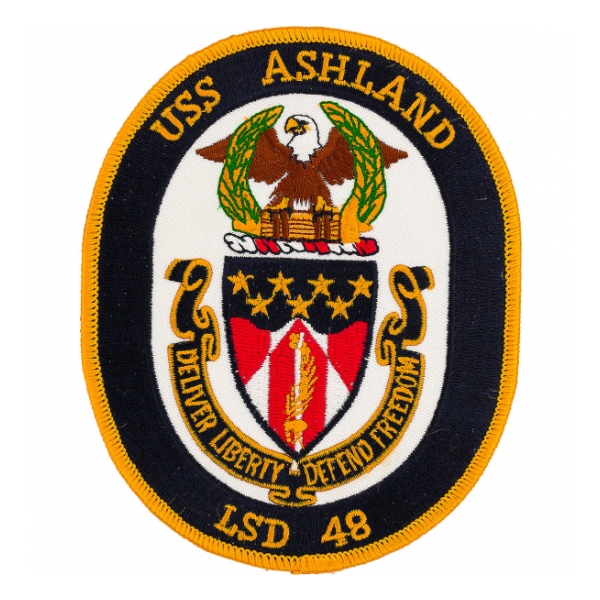 USS Ashland LSD-48 Ship Patch (Deliver Liberty Defend Freedom)