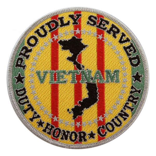 Proudly Served Vietnam War Veteran Gold Patch