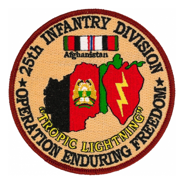 25th Infantry Division Operation Enduring Freedom Patch "Tropic Lightning