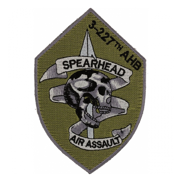 3rd Battalion 227th AHB Spearhead Air Assault Patch (OD Green) Velcro Backed